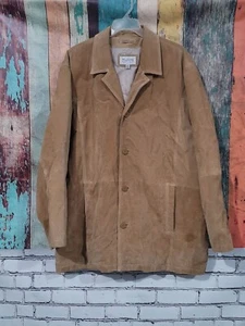 Wilson Leather M Julian Men’s Suede Jacket Blazer Black Button Lined Collared 2X - Picture 1 of 16