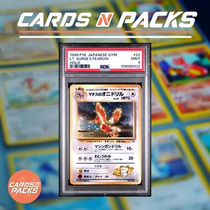 Carte Pokemon LT Surge's Fearow 22 HOLO Gym Heroes Japanese Japonais PSA 9 🇯🇵 - Imagen 1 de 2
