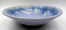 VINTAGE SIGNED "HOOVER92" SKY BLUE & CREAM HAND-PAINTED HANDMADE ROUND BOWL