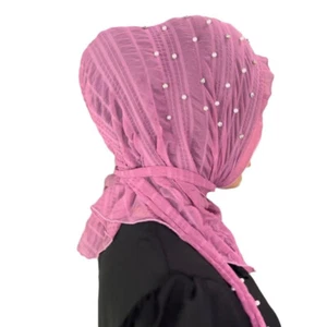 Muslim Women Hijab Instant Hat Prayer Scarf Turban Pull On Shawl Headscarf Cover - Picture 1 of 19