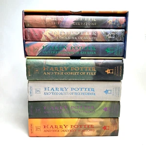 Harry Potter Hardcover Book Series 1-7 with Slipcase DJ (First American Edition) - Foto 1 di 9