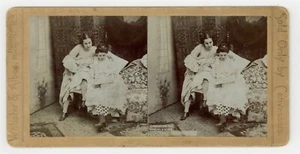 Female Prostitutes 1890 Lesbian Lovers Brothel Sex Worker Stereoview Photo 13982 - Picture 1 of 2
