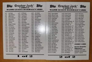 Juego de 2 listas de verificación de béisbol Topps Cracker Jack 2004 - Imagen 1 de 2