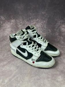NIKE x SUPREME By Any Means Dunks Hi-Top Sneakers Black White Mens US 11 Eur 45 - Picture 1 of 10