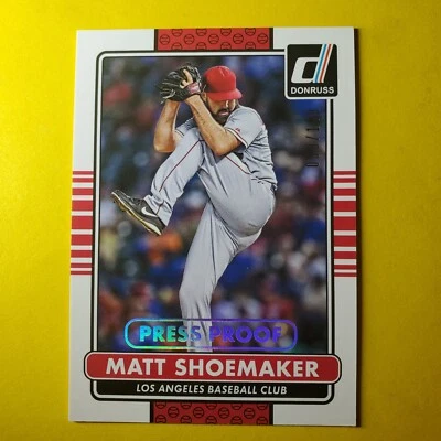 MATT SHOWMAKER 099/199 SILVER PRESS PROOF #102 LOS ANGELES ANGELS - 2015 DONRUSS - Image 1 of 3