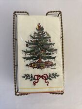 Spode Christmas Tree Paper Guest Napkins 64 ct Gibson W/ Holder New & Sealed