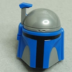 LEGO 21922pb01 Flat Silver Head SW Mandalorian Helmet Jango Pattern Qty 1