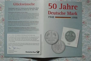 Gedenkblatt 50 Jahre Deutsche Mark 1948-1998 Sonderausgabe Michel BUND 1996 - Bild 1 von 2