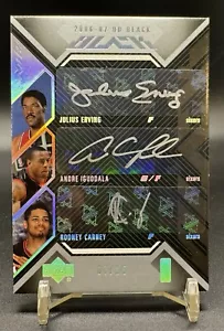 2006 Upper Deck Black Julius Erving Andre Iguodala Rodney Carney Auto /15 Signed - Picture 1 of 4