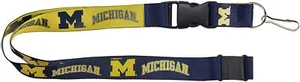 Aminco NCAA Michigan Wolverines Reversible Lanyard Keychain Badge Holder - Picture 1 of 1