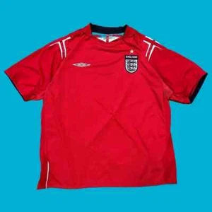 England Soccer Football Jersey Men XL Red White Umbro 2004-2006 Official Product - Picture 1 of 5