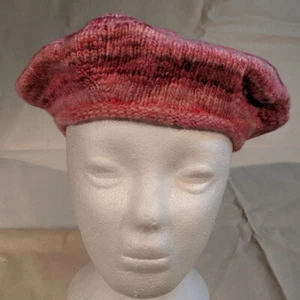 Hand Knit Wool Beret Tam Women's NEW Pink - Picture 1 of 4