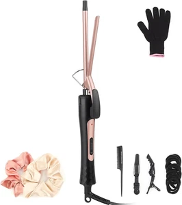 Curling Wand 9MM, Thin Curling Iron, Tight Curls for All Hair Types, Tourmaline - Picture 1 of 10