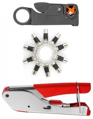 Kit de herramientas de cable y 10 conectores de compresión Foto 1 de 4