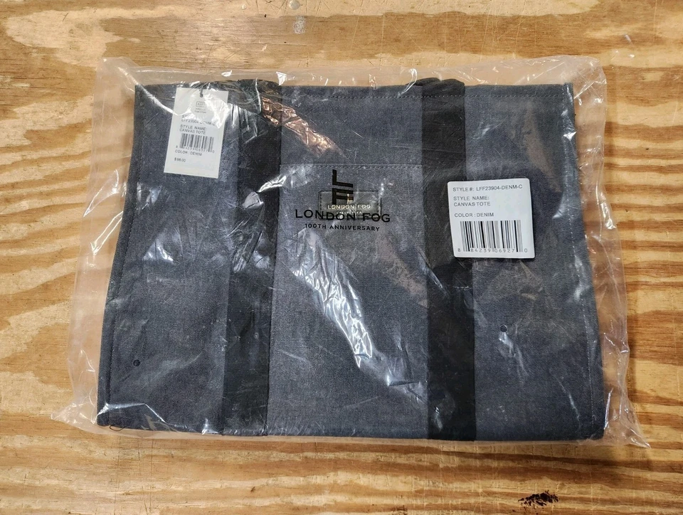 Bolso de Mano London Fog Collection Lona con Cremallera Gris Denim Adulto Foto 1 de 3
