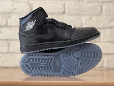 Tênis Nike Air Jordan 1 Mid SE preto branco cinza lobo HV5177-010 masculino tamanho 13 novo - Imagem 1 de 4
