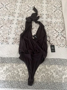 Express women's thong bodysuit Gray Shimmer sexy XXS new - Picture 1 of 10