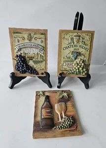 Richard A. Henson & S. Vassileva Rot- und Weißwein Wandrelief 3er Set - Bild 1 von 6