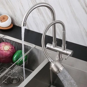 2 Mode Kitchen Water Faucet 304 Stainless Steel Flexible Faucet Home Use - Picture 1 of 7
