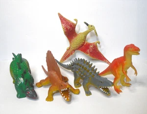 5x  Colourful Retro Toy Dinosaur Bundle - 1980s - Dino Jurassic Xmas Gift [d3] - Picture 1 of 13