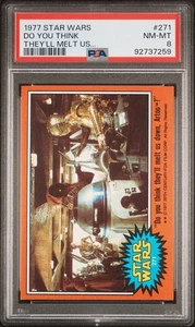 1977 Topps Star Wars Card #271 Do You Think They’ll Melt Us Down, Artoo? PSA 8 - Picture 1 of 2