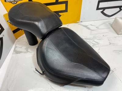 OEM Original 84-99 Harley Fatboy Softail Solo/Pasajero Pillion Seat Cuero Foto 1 de 4