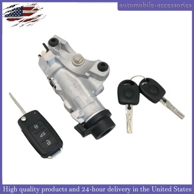 Ignition Lock Cylinder Assembly With Key Shells For Audi 98-09 A4 Quattro - Image 1 of 4