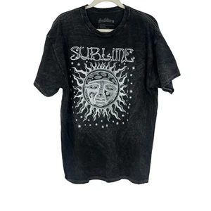 Officially Licensed Sublime Classic Sun T-Shirt Black Acid Wash XLG NWOT - Picture 1 of 5