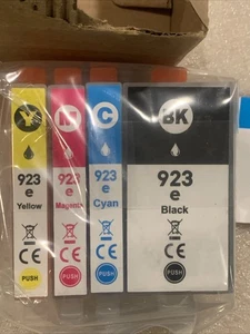 Paquete de 4 cartuchos de tinta para HP 923 compatibles con OfficeJet 8120 8122e 8125e 8130 - Imagen 1 de 4