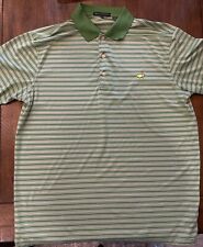 MASTERS Golf Polo Shirt Men XL Green Striped Augusta National EUC