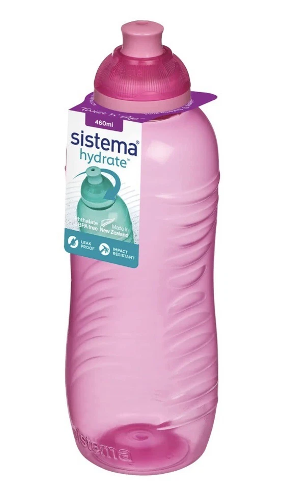 5 x Sistema Twist n Sip 330ml Water Sports Bottle In Pink Kids - Image 1 of 1