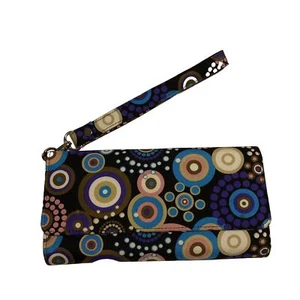 Small Carry-All Pouch Geometric Multi-color Wristlet Lots Of Storage For Cards - Picture 1 of 7
