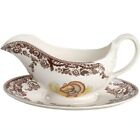 Spode Woodland Turkey Sauce Boat And Stand