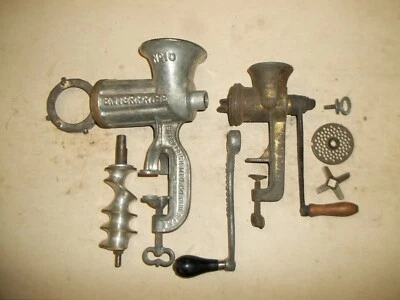 Lote De Colección De Piezas De Molinillo De Carne, Enterprise # 10 y Keystone # 20 Marcos Foto 1 de 4