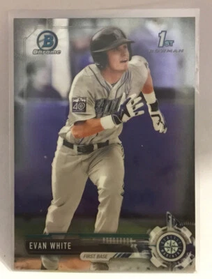2017 BOWMAN CHROME EVAN WHITE 1ST ROOKIE #178 MARINERS MSK - Image 1 of 2