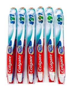 Colgate 360 Whole Mouth Clean Toothbrush, Cheek Tongue Cleaner, Soft Bristle 6Pk - Picture 1 of 7