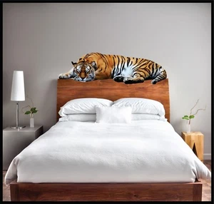 LAZY TIGER - Wall Decal / Removable and Reusable / Wild Animal Zoo Decor - Picture 1 of 6