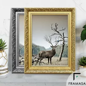 More details for ornate photo frame traditional dahlia gold &amp; silver picture antique  art frames