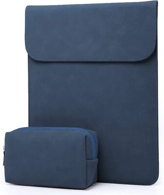 HYUZO Briefcase Laptop Sleeve & Media Bag  15-16" NWOT BLUE Suede Like Feel - Image 1 of 4