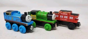 Lote de 3 Thomas & Friends Madera Thomas Pascua Percy & Sodor Caboose - Imagen 1 de 19