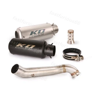 Slip Exhaust Muffler Mid Link Pipe 51MM System Modified For Duke 690 2012-2018 - Picture 1 of 14