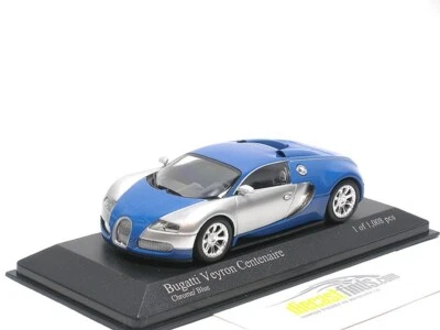 Bugatti Veyron Edition Centenaire 2009 Chrome / Blue 1/43 Minichamps MINT! - Image 1 of 3
