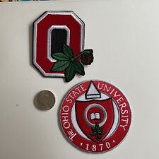 (2) OSU The Ohio State  Vintage  Embroidered Iron On Patch lot 3" Nice