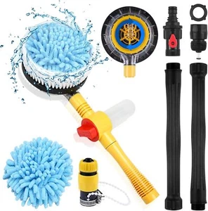 Car Wash Brush Kit Rotating Cleaning with Long Green - Picture 1 of 7