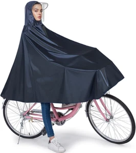 Regenponcho Fahrrad Regencape Wasserdicht Fahrradregenponcho mit Kapuze Reflekti - Bild 1 von 7