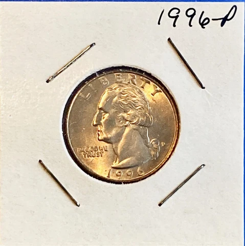 1996 P Washington Quarter Gem BU US Coin Cover
