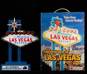 12 Zoll Las Vegas Schild blinkend beleuchtet Bogar Enterprises Aladdin 100 Jahre 2003 - Bild 1 von 8