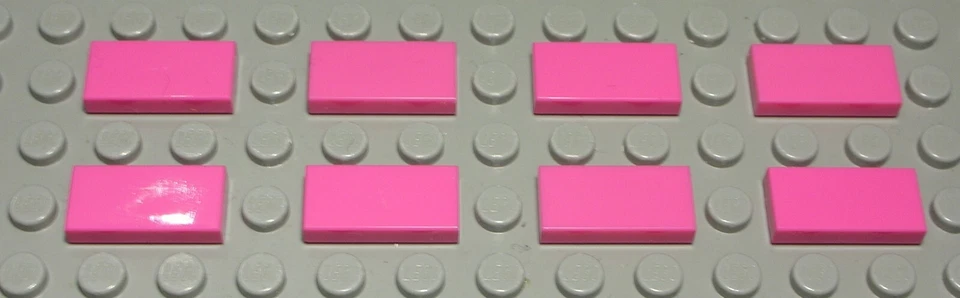 Lego Tile - Tile 1x2 Pink 8 Pieces - Image 1 of 1