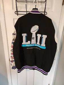 NFL Team Apparel Super Bowl Philadelphia Eagles Jacket LII 2018 Black Size 2xl  - Picture 1 of 12