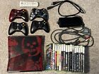 Xbox 360 Gears of War 3 320GB Console + Games Lot + 4 Controllers